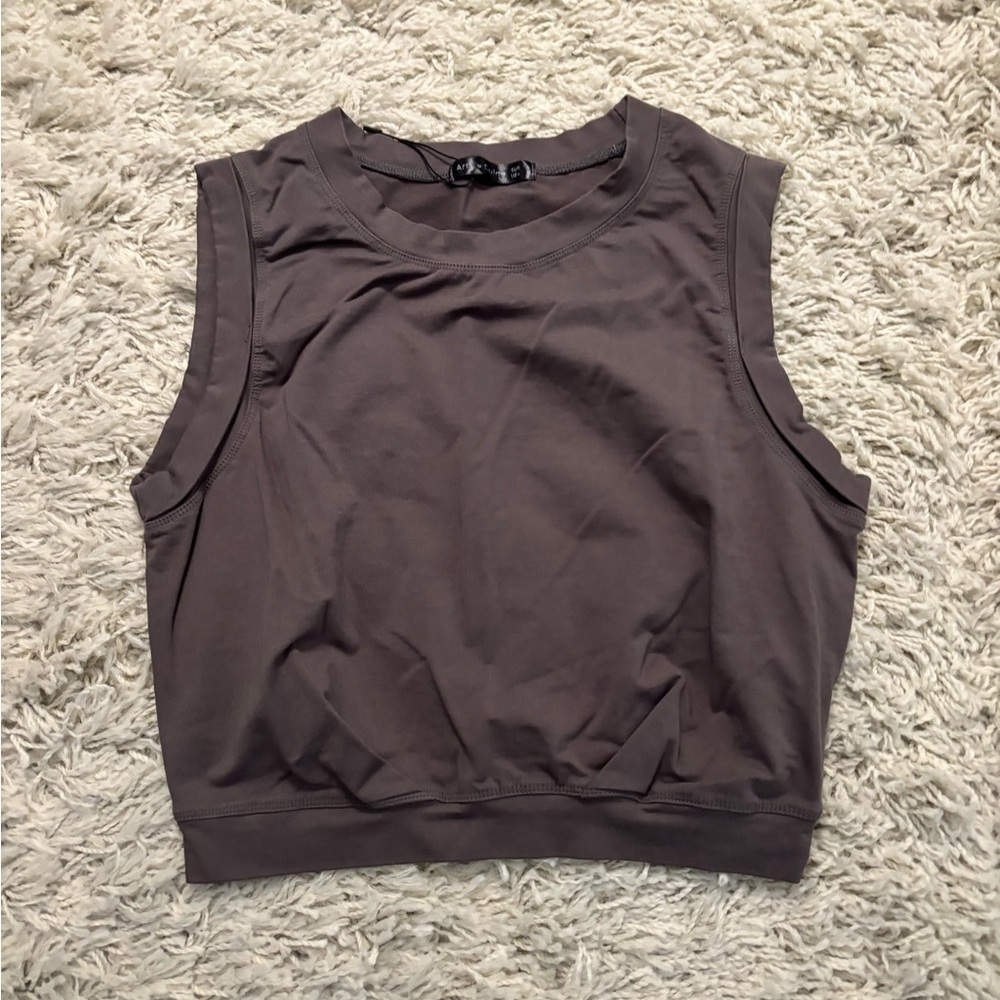 Chic Sleeveless Gray Women's Muscle Tee Size M